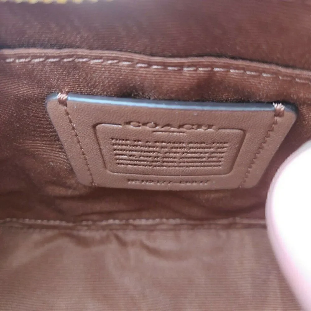 NWT COACH C6817 Jes Baguette In Signature Canvas With Coach Radial Rainbow Khaki